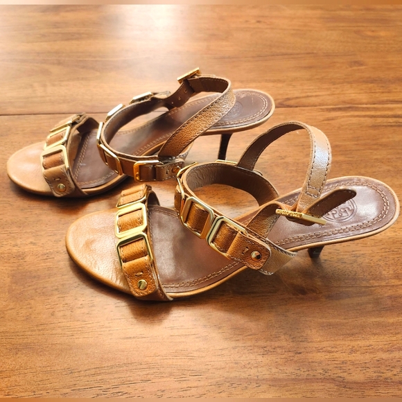 Tory Burch Leather Strappy Heels - Picture 1 of 7
